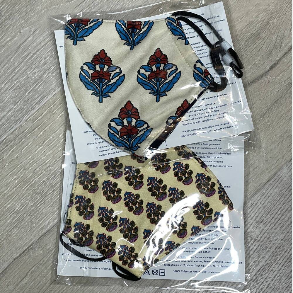 Tory Burch 2 Printed Two Layer Adjustable Face Mask New Limited Print